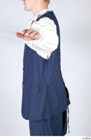  Photos Medieval Monk in Blue suit 1 19th century Historical clothing Monk blue vest upper body white shirt 0003.jpg